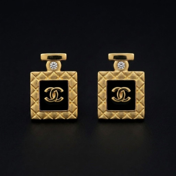 Chanel Perfume Bottle Motif Stud