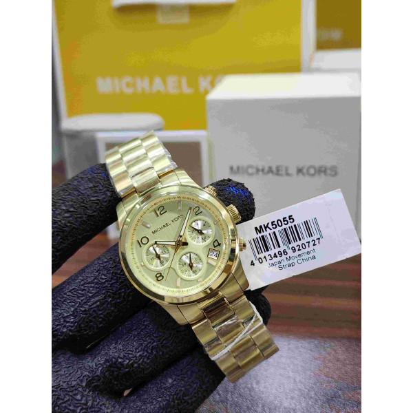 MK women's Gold-Tone Chronograph Watch