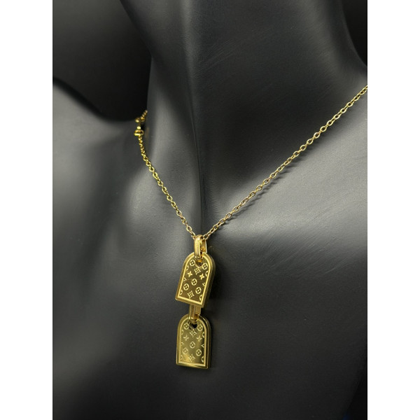 LV Monogram Twin Tag Necklace