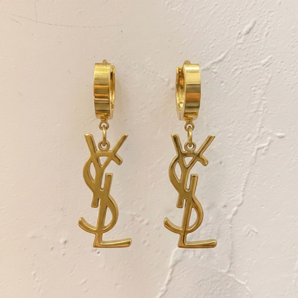 YSL Monogram C-Hoop Drop
