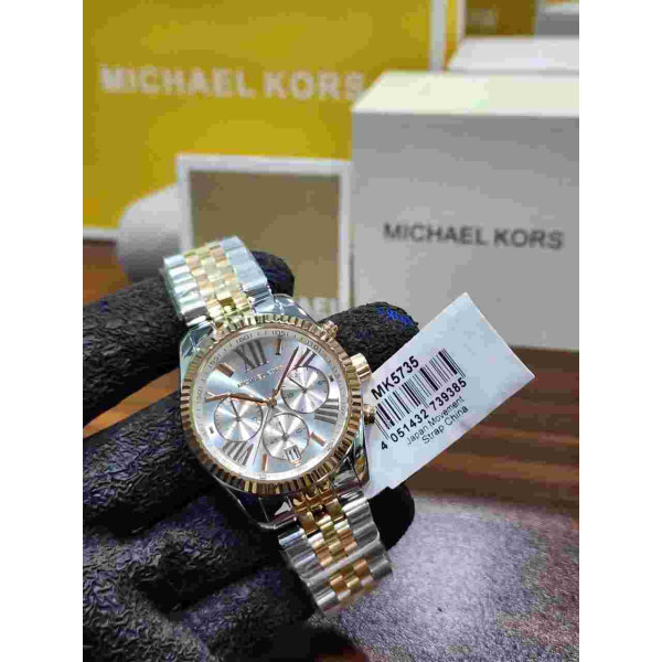 MK Chronograph Two-Tone Watch silver-tone dial