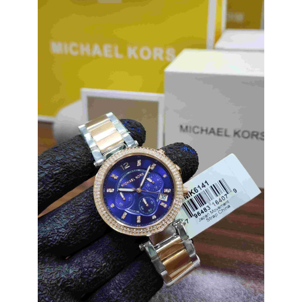 MK Chronograph Crystal Bezel Watch