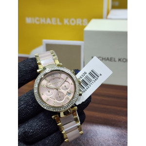 MK Parker Chronograph Watch – Gold-Tone & Blush Pink