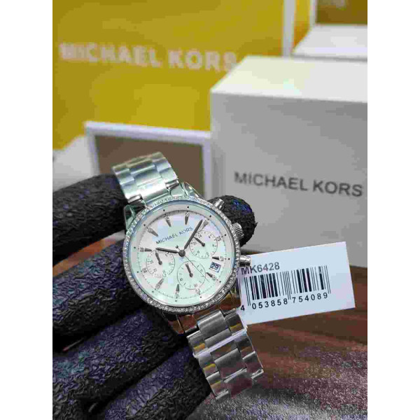 MK Silver-Tone Chronograph Women's Watch