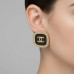 Chanel CC Halo Onyx Square Stud