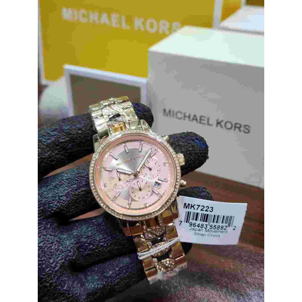 MK women's Rose Gold-Tone Chronograph Watch