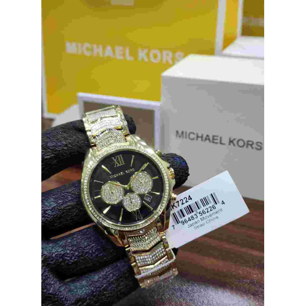 MK Gold-Tone Crystal Multifunction Women's Watch
