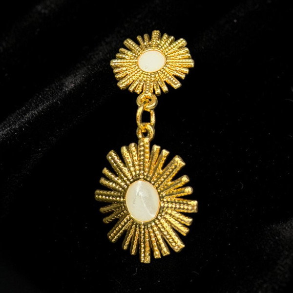 Sunburst Mother-of-Pearl Drop Earrings