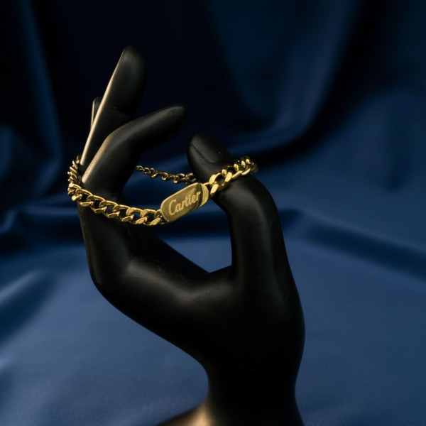 Cartier Signature Script Curb Bracelet