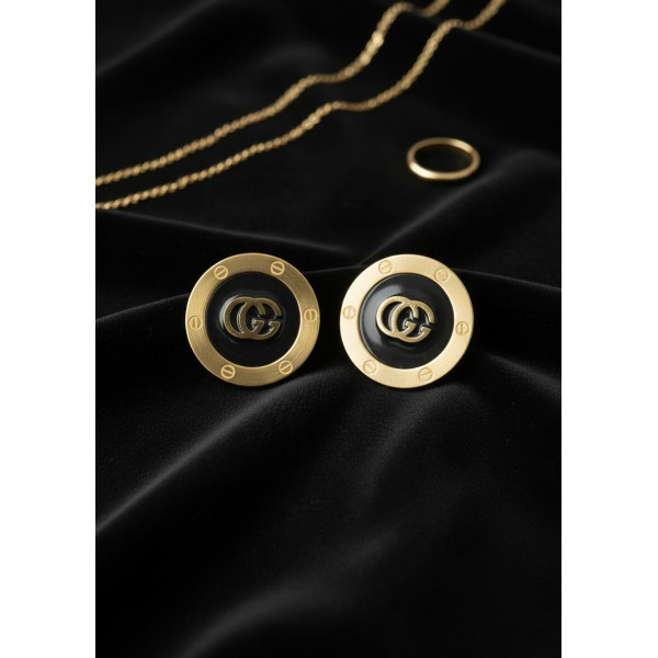 Gucci Interlocking G Midnight Onyx Stud
