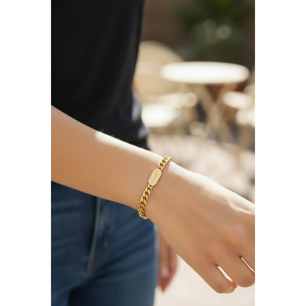 Cartier Signature Script Curb Bracelet