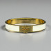 Tory Burch Reva White Enamel Logo Bangle