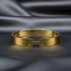 Hermes All-Gold H-Link Polished Bangle