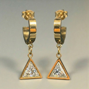 Triangle Crystal Drop Earrings