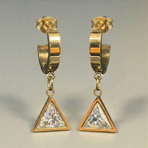 Triangle Crystal Drop Earrings
