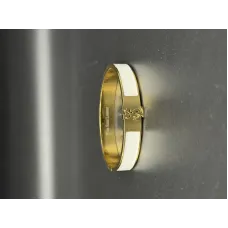 YSL Monogram White Enamel Bangle