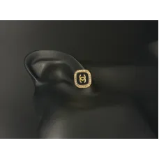 Chanel CC Halo Onyx Square Stud