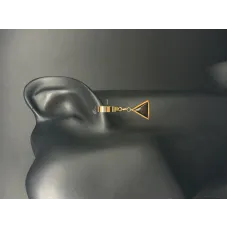 Obsidian Triangle Huggie Drop