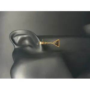 Obsidian Triangle Huggie Drop