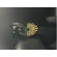 Emerald Sunburst Statement Earring