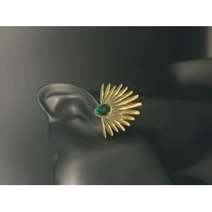 Emerald Sunburst Statement Earring