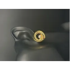 Golden Vortex Pearl Stud