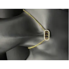 Dior CD Crystal Halo Oval Necklace