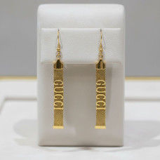 Gucci Logo Gold Mesh Drip Earrings