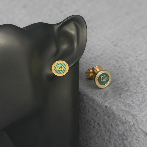 Gucci Interlocking G Green Malachite Stud