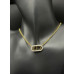 Dior CD Crystal Halo Oval Necklace
