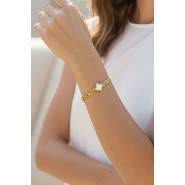 Van Cleef Inspired Alhambra Mesh Bangle
