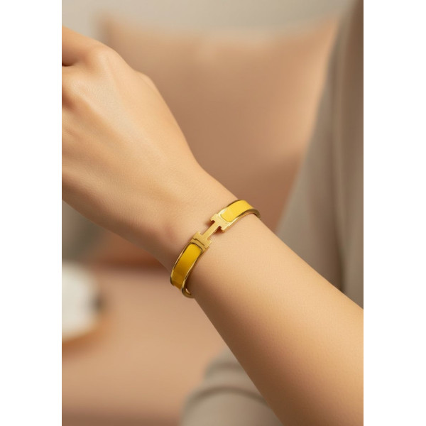 Hermes H-Link Marigold Enamel Bangle