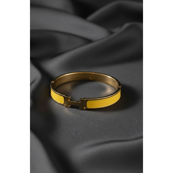 Hermes H-Link Marigold Enamel Bangle
