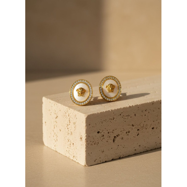 Versace Medusa Pearl Halo Stud
