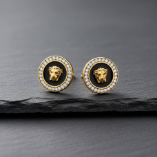 Versace Medusa Noir Halo Stud