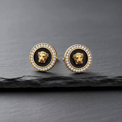 Versace Medusa Noir Halo Stud