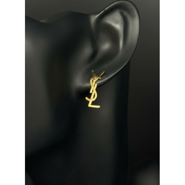 YSL Monogram Gold Threader Earring